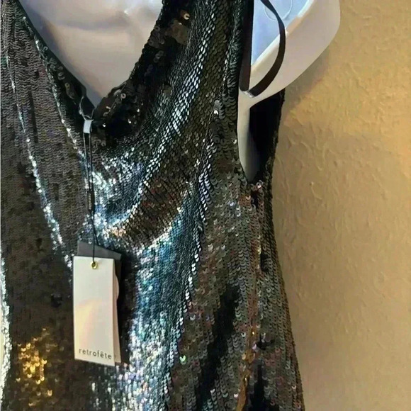 NWT Retrofete Michelle Sequined Colorbrock Crop Top - Picture 10 of 13